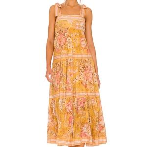 Zimmermann Yellow Floral Tiered Maxi Dress